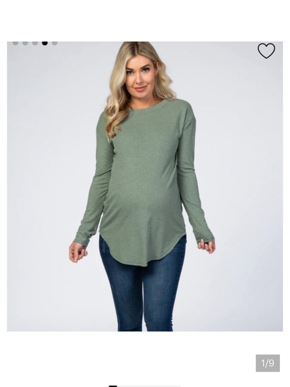 Olive Long Sleeve Ribbed Maternity Top